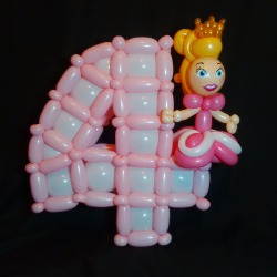 Balloon twisted number 4 with princess