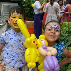 Summer party with balloons and face paint in London