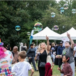 Family event entertainment including face painting, balloons and bubbles