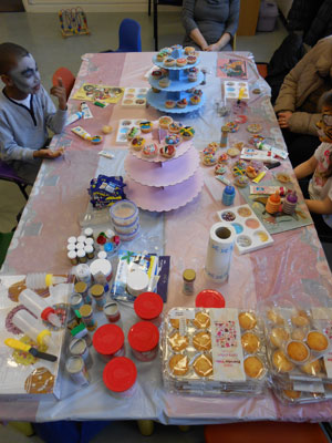 Cupcake decorating at a party in London