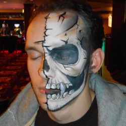 Halloween skull face painting by professional London face painter