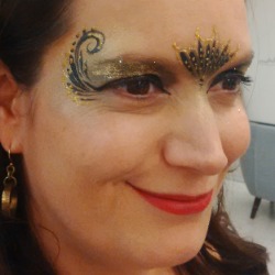 Gold glitter New Year's Eve party makeup in London