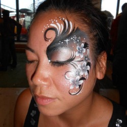 Silver and black New Year's Eve party makeup in London