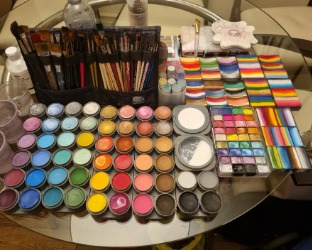 Professional face painting products designed for use on skin