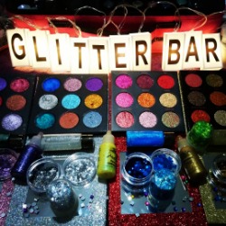 Glitter bar setup for older groups parties