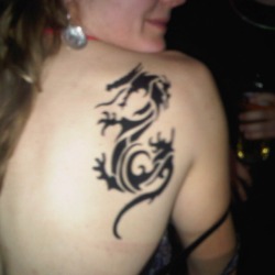 Halloween airbrush tattoo for a corporate event