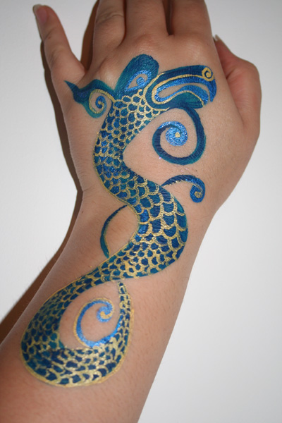 Freehand tattoo of a celtic dragon using reel creations ink Freehand tattoo of a celtic dragon using reel creations ink